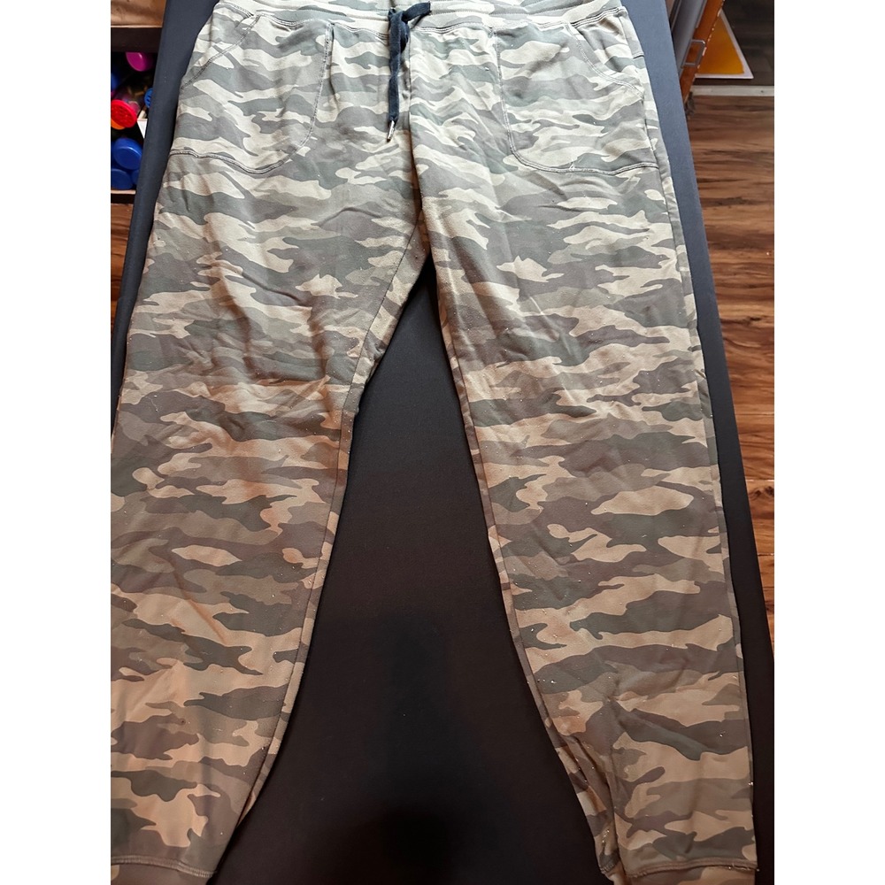 Zyia Active Green Camo Joggers XXXL Drawstring Pockets Stretch Athleisure